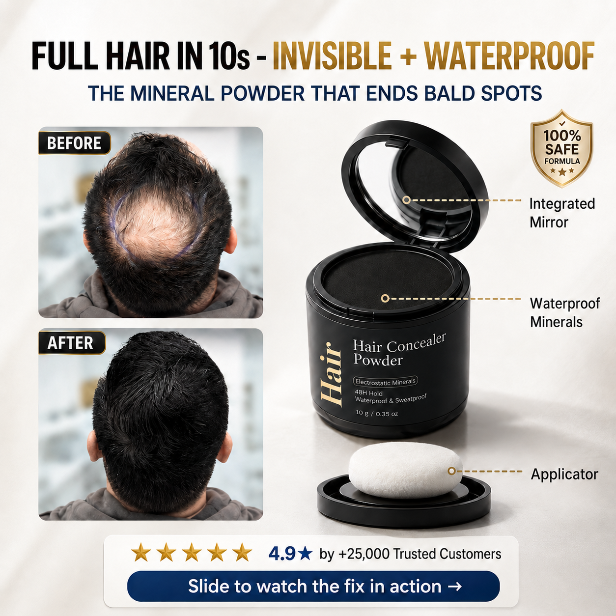 HairAura™ Hair Concealer Powder
