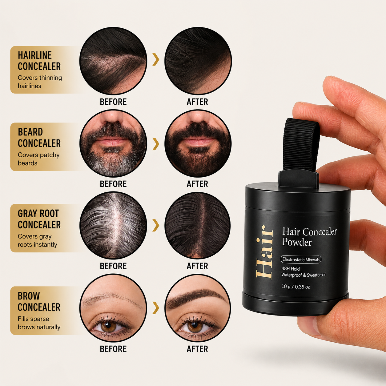 HairAura™ Hair Concealer Powder